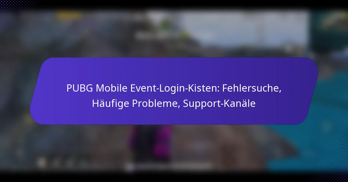 PUBG Mobile Event-Login-Kisten: Fehlersuche, Häufige Probleme, Support-Kanäle