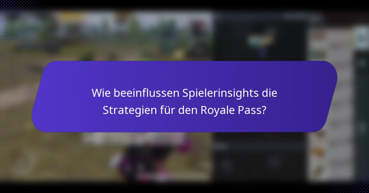 Wie beeinflussen Spielerinsights die Strategien für den Royale Pass?