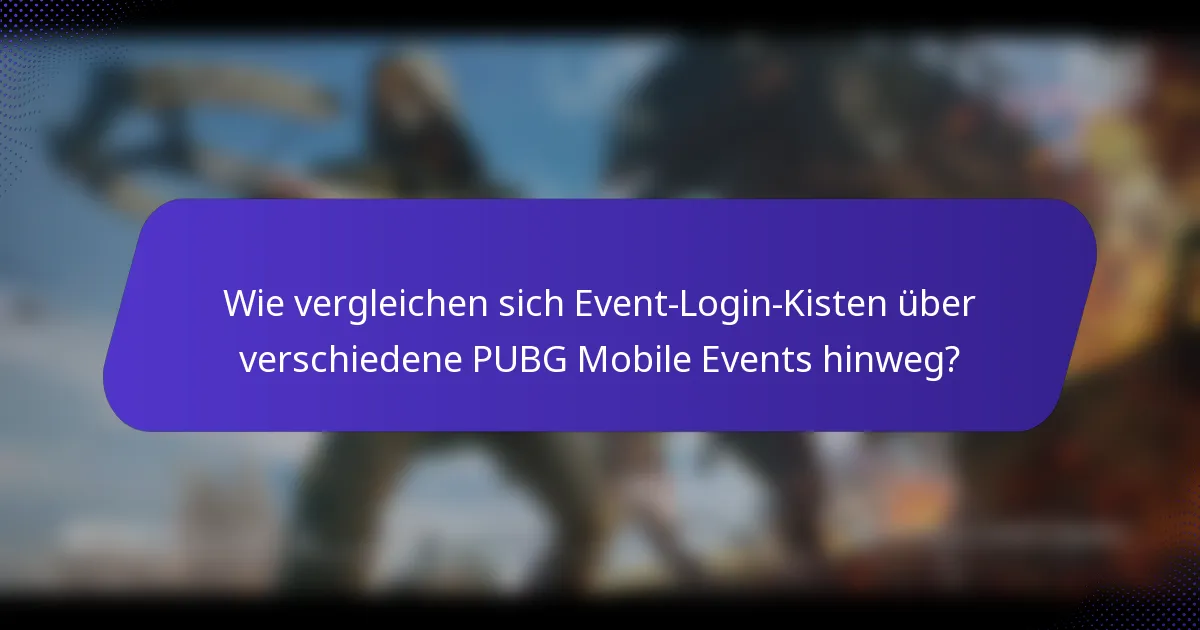 Wie vergleichen sich Event-Login-Kisten über verschiedene PUBG Mobile Events hinweg?